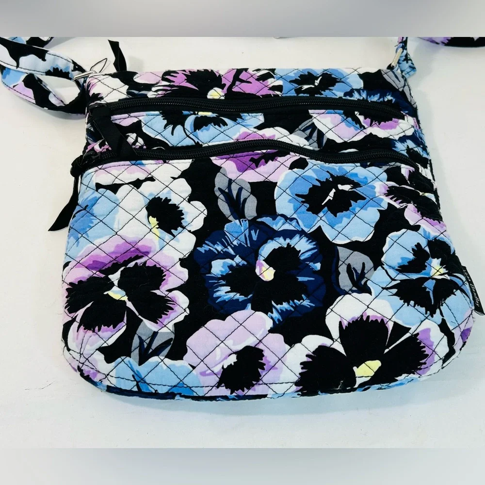 Vera Bradley Triple Zip Hipster Crossbody in Plum Pansies - Picture 11 of 12